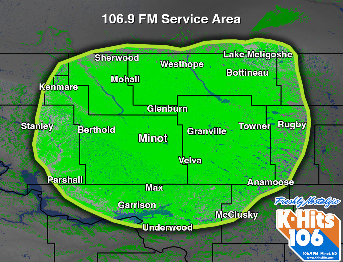 K-Hits 106 Coverage Map